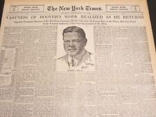 1919 SEPT 14 NY TIMES ARTICLES & DRAMA - VASTNESS OF HOOVER'S WORK - NT 7103 picture