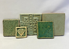 Hand Painted Mixed Green Tile Portugal Tiles with Mixed Theme Lot of 5 picture