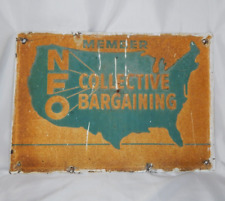 Vintage Metal Sign NFO Member Farmers Organization Collective Bargaining 20”x14