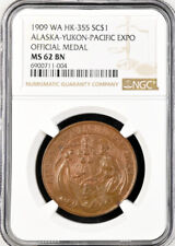 1909 Alaska-Yukon-Pacific Expo Medal - HK-355 - MS62 NGC - World Fair Token, AYP picture