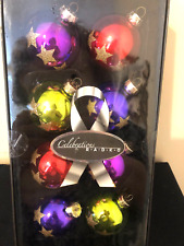 RADKO  EIGHT  CELEBRATION BALLS  ORNAMENT FROM 2010 ASSSORTED COLORS W/STARS picture