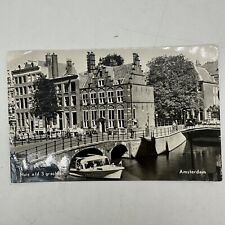 Vintage Real Photo Postcard, RPPC, Amsterdam, Netherlands, Canals, River Boat picture