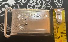 Sterling silver belt buckle young man size 1” x 2” hand engraved Anson picture
