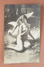 Tsarist Russia postcard 1909s Beautiful Leda nude nymph. White Swan LOVE Glamor picture