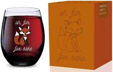 GSM Brands Stemless Wine Glass (Oh For Fox Sake) Made of Unbreakable Sake  picture