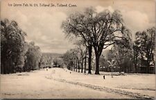 Tolland Connecticut~Tolland Street in Ice Storm~Tracks on Snowy Road~Feb 16 1909 picture