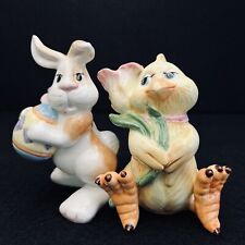 FITZ AND FLOYD EGGSCAPADES Bunny and Chick Salt and Pepper Shaker Spring Easter picture