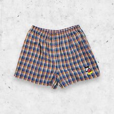 Vtg 90s Disney Store Plaid Embroidered Mickey Shorts, Elastic Waist Mouse, XL picture