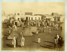 ND. Phot. Algeria, Oran, Le Marché du Village Nègre Algeria. Vintage Albumen Pr picture