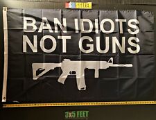 Donald Trump Flag FREE USA SHIP Ban Idiots Not Guns Ak47 Desantis USA Sign 3x5' picture