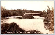 Mora Minnesota~Bridge & River Scene~1930s RPPC picture