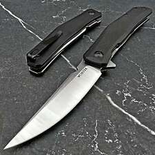 VORTEK NIMBUS D2 Trailing Point Flipper Blade EDC Folding Pocket Knife Black G10 picture