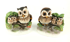 2 Different Vintage Homco Owl family  #1298 Both Sets In Excellent Condition picture
