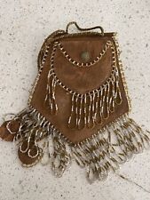 Antique As Is Beaded Medicine Bag Pouch Native American Iroquoi Buffalo Hide picture
