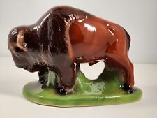 Vintage ceramic buffalo bison figural planter western READ picture