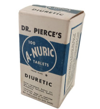 Vintage Pharmacy Advertising Dr. Pierce's A-NURIC Diuretic Glass Bottle & Box picture