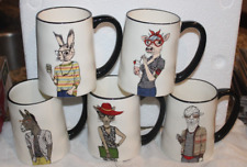 Signature Hipster Animal Stoneware Mugs - Lot of 5 picture
