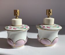 Vintage Irice Set Of 2 Porcelain Atomizer Perfume Bottles Hand-Painted picture