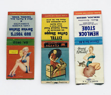 3 Vintage Pinup Matchbook Covers Hemlock Store, Zittel Coffee, Bud Yost's picture