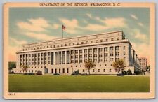 Department Interior Washington DC Government Building American Flag VNG Postcard picture