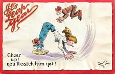 Embossed S/A Postcard Dwig Leap Year 401 Little Man Jumps Away From Big Woman picture