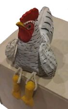 VINTAGE Wood  Jointed  ROOSTERCHICKEN/HEN Ornament Decor Hand Carved picture