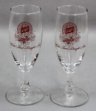 Set/2 SCHLITZ World's Finest Draught Beer Fluted Stemmed Glass Champagne Style picture