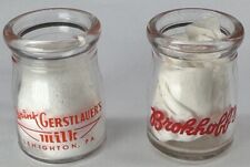 2 Advertising Mini Cream Bottles Gerstlauer’s Milk Lehighton PA & Bromhoff’s Vtg picture