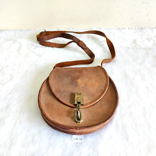 Antique DRGM Patent Brass Hook Leather Purse Germany Old Collectible Leth39 picture