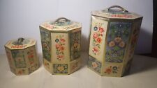 VTG Belgium Nesting Tin Canisters Floral picture