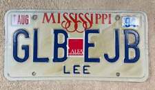 GLB EJB Mississippi Vanity Vintage License Plate 1994 Lee County  picture