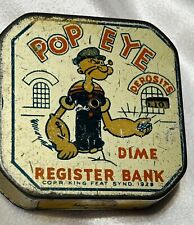 Vintage 1929 POPEYE Dime Register Bank Tin Litho King Features Syndicate picture