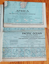 National Geographic, 2 maps 1943: Africa & Pacific Ocean with Bay of Bengal, WW2 picture