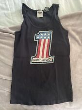 HARLEY DAVIDSON WOMEN'S ULTRA CLASSIC #1 BLACK SLEEVELESS TANK TOP SIZE SMALL picture