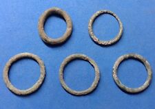Lot Of 5 Ancient Celtic Bronze Currency Rings, Proto-Money  5th-1st cent BC. picture