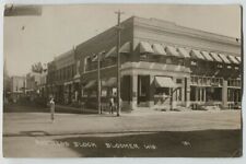 1922 Business Block Bloomer Wisconsin Real Photo Postcard RPPC picture