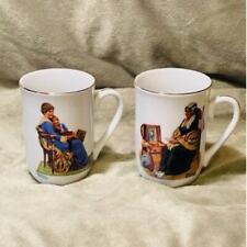 Vintage Pair of Authentic Norman Rockwell Museum Collector's Coffee Cups (1982) picture