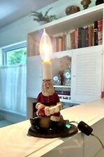 Santa Accent Lamp Ceramic Unique Rubbing His Feet OLD Works 6’ Cord TN USA picture