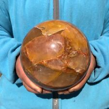 7.2 LB Natural Yellow Gum Flower Quartz Sphere Crystal Ball Mineral w/ STAND picture