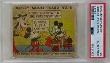 1935 Mickey Mouse Gum Card Type I Looks Funny When #5 WALT DISNEY PSA Authentic picture