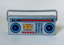 Vintage 1986 Topps BOOM BOX Candy 3” Box candy container SILVER Ghettoblaster picture