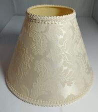 Vintage Medium size Beige Fabric over Vinyl Bell Lampshade Embossed Floral picture