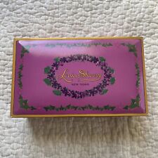 Vintage Louis Sherry New York Hinged Candy Box Rose Colored Empty 8x5x2 1/2” picture