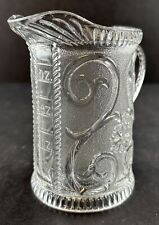 EAPG Antique Clear Glass 8 oz Measuring Cup Stippled Scroll and Daisy picture