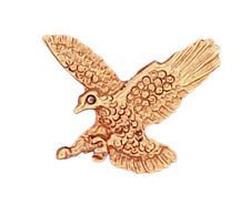 VTG  American Eagle Open Wings Flying Gold Tone Lapel Hat Pin picture
