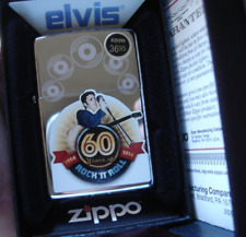 2014 Elvis Presley CHROME ZIPPO Lighter 60 years Rock 'N Roll vinyl record 28803 picture