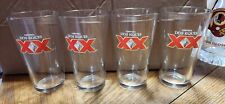 Set of 4 Dos Equis Mexican Beer Glass Embossed XX’s Established 1897 16oz .5l picture