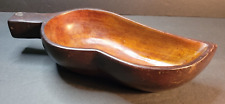 Haitian Hand Carved Genuine Mahogany Leaf Shaped Nut Bowl Key or Candy Dish picture