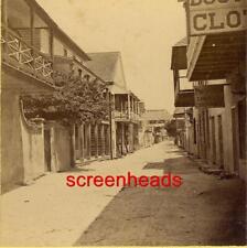 C1870s Stereoview Photo FLORIDA ST. AUGUSTINE CHARLOTTE STREET BUSINESS SIGNS picture