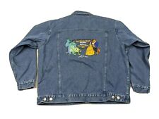 VTG Disney Store Beauty the Beast & Monsters Inc. Embroidered Denim Jean Jacket picture